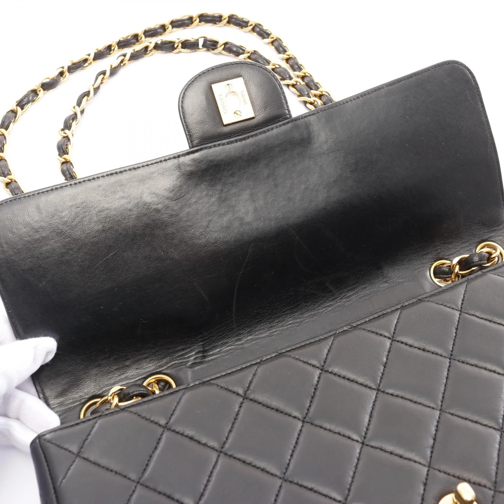 Chanel Lambskin Single Flap Shoulder Bag