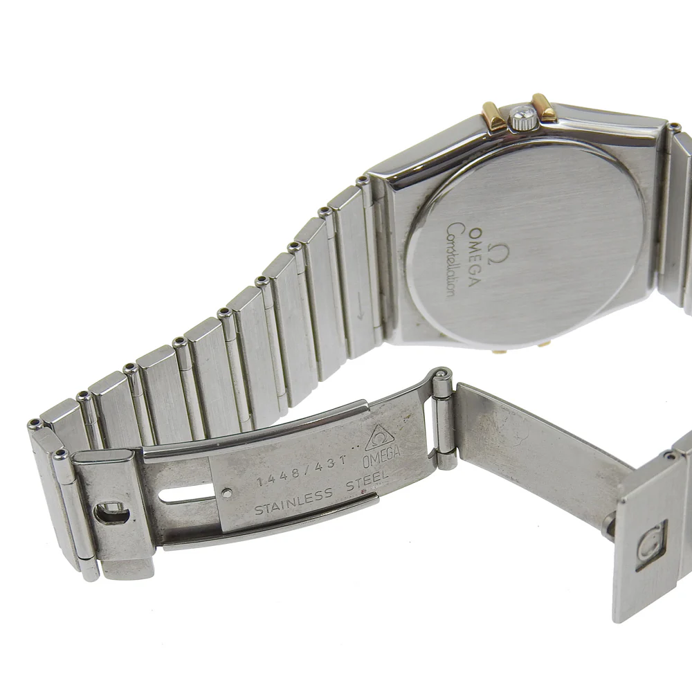 Omega Constellation Day-Date Quartz Watch Stainless Steel K18 Yellow Gold