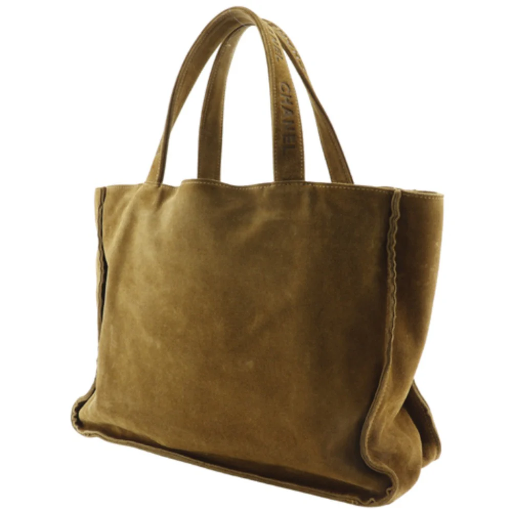 Chanel Suede Handle Logo Tote Bag