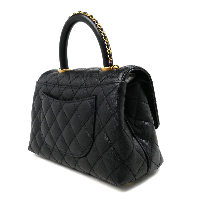 Chanel Top Handle Flap Bag Black A92990