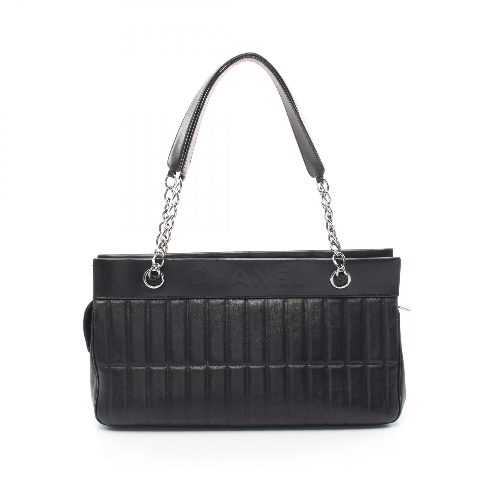 Chanel Lambskin Chocobar Tote Bag Black