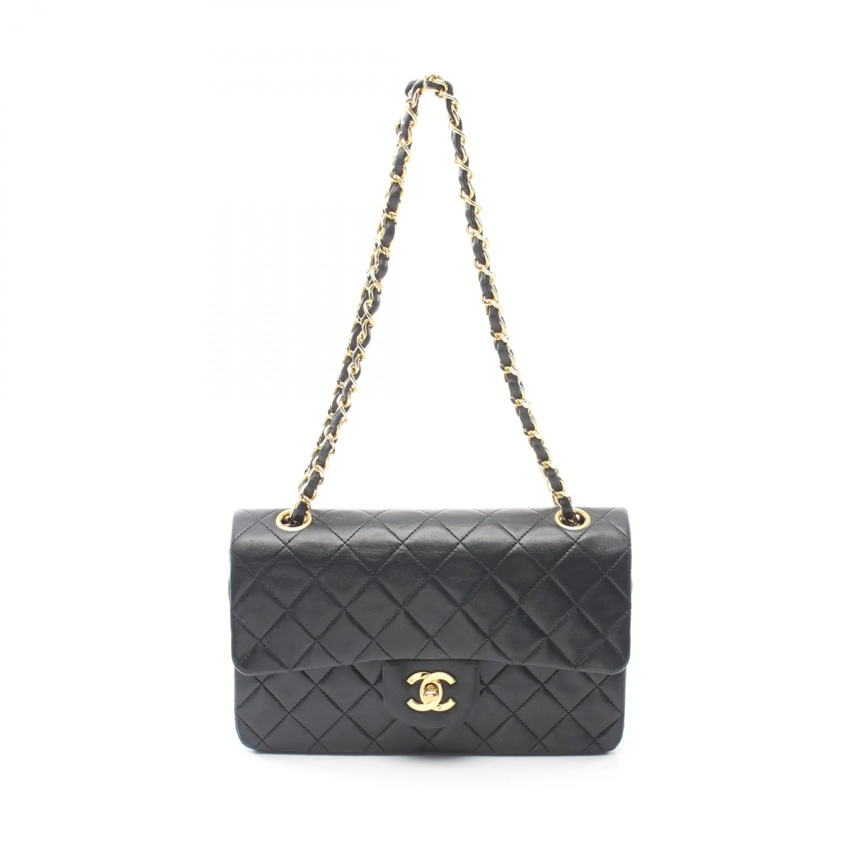 Chanel Lambskin Matelasse W Flap Shoulder Bag