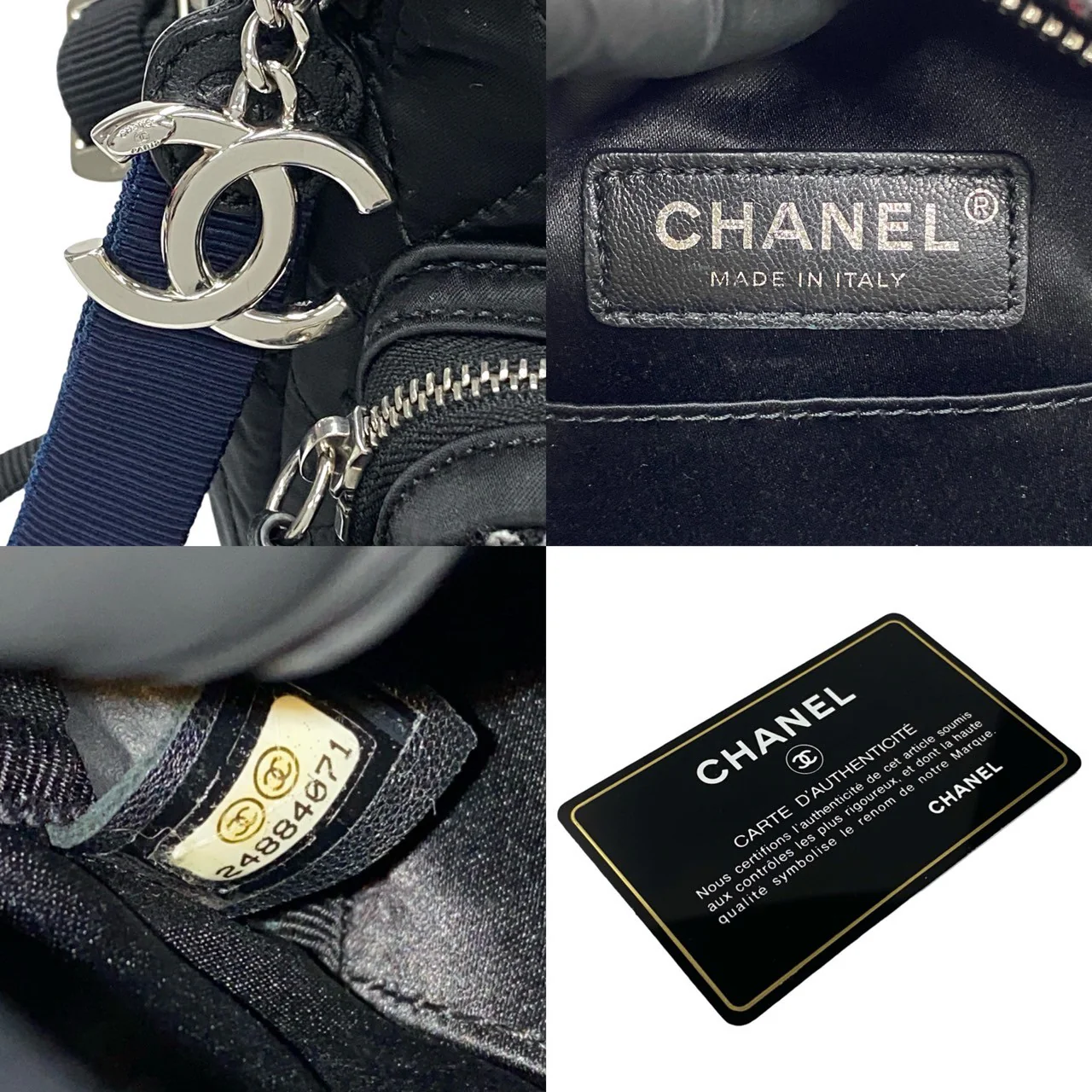 Chanel Tweed Nylon Backpack Black Red