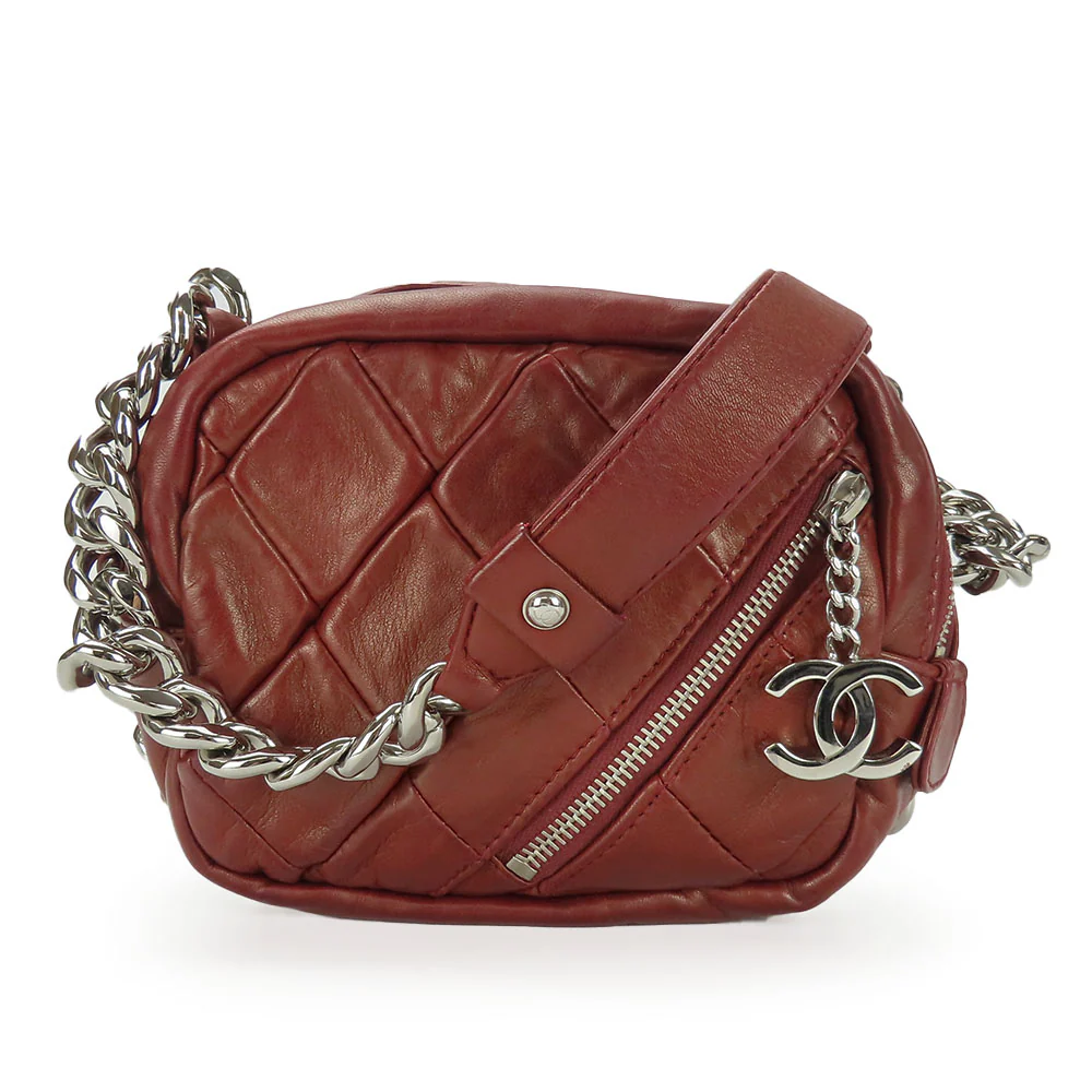 Chanel Lambskin Shoulder Bag Bordeaux