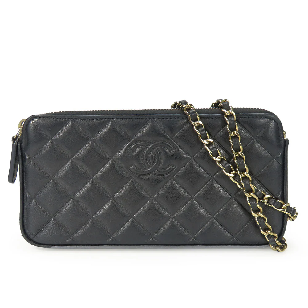 Chanel Lambskin Chain Shoulder Bag Wallet