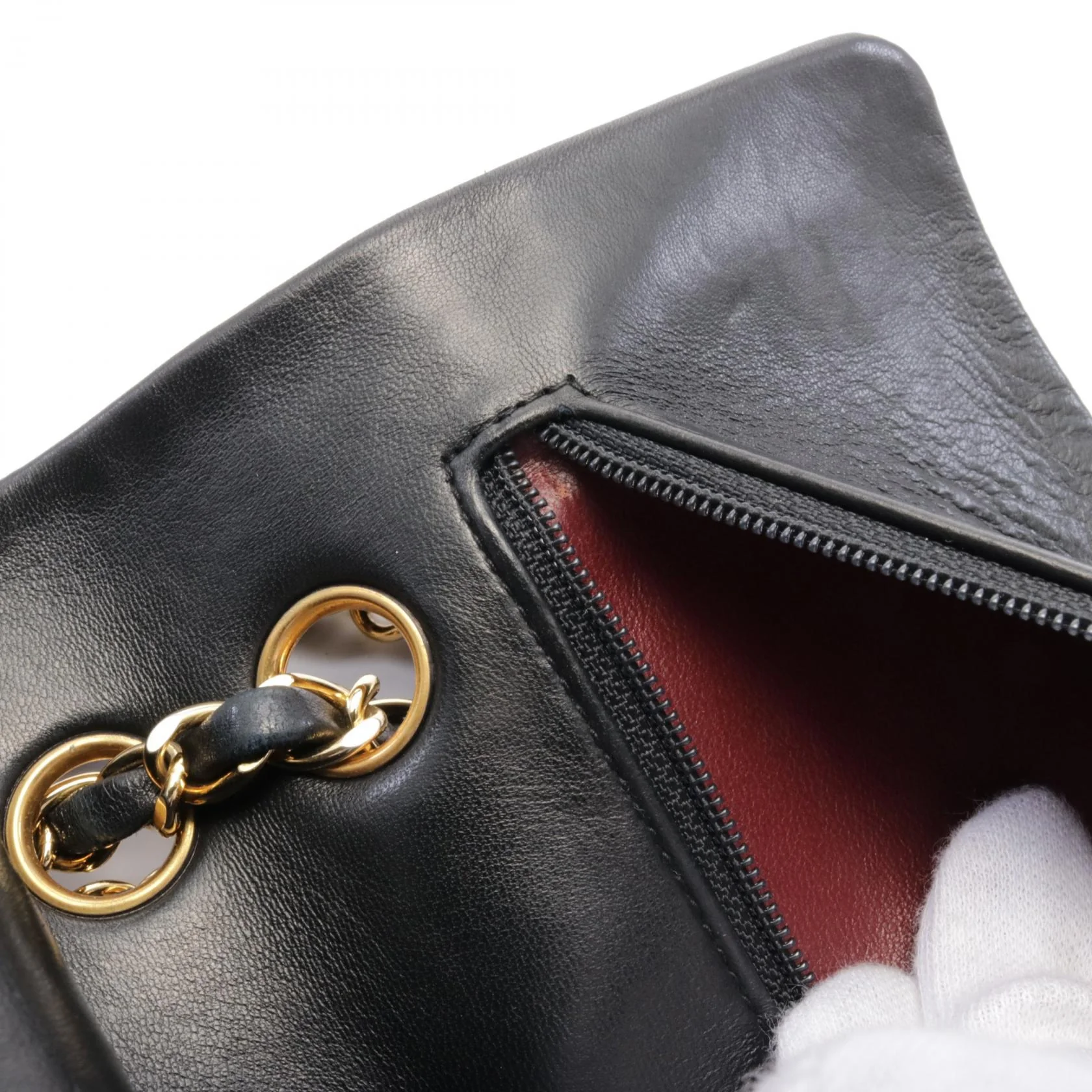Chanel Matelasse W Flap Shoulder Bag Black