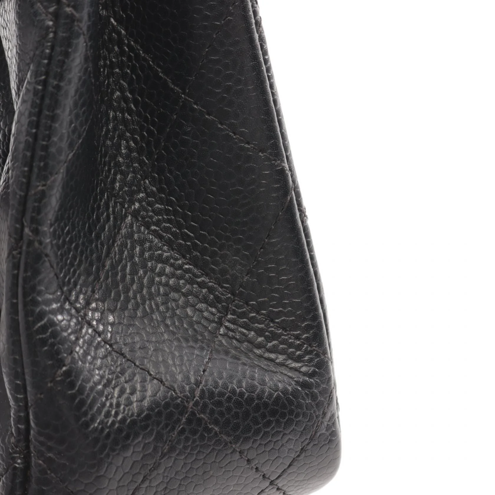 Chanel Matelasse W Flap Leather Shoulder Bag Black