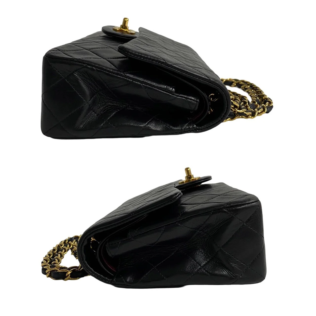Chanel Lambskin Double Flap Shoulder Bag