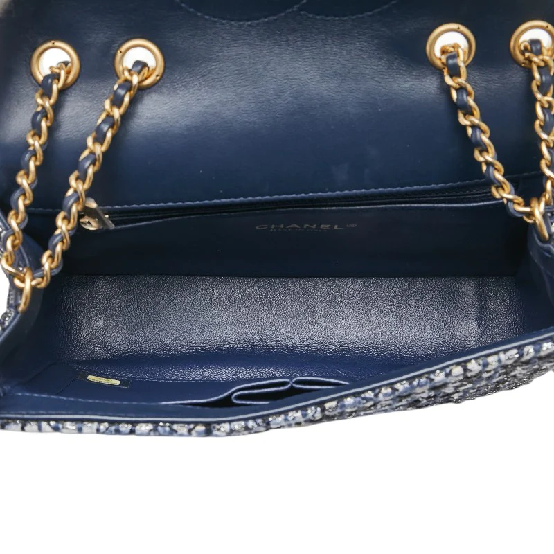 Chanel Tweed Leather CC Filigree Chain Bag