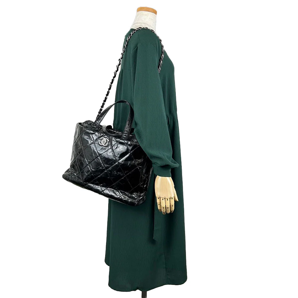 Chanel Leather Tweed Tote Bag 2way