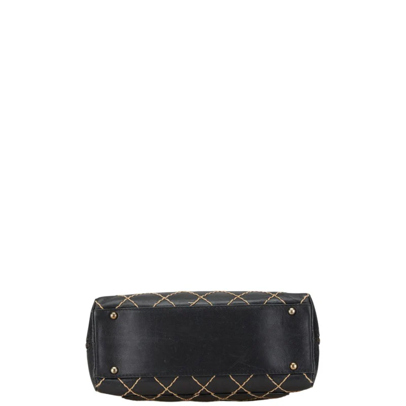 Chanel Wild Stitch Coco Mark Handbag Black