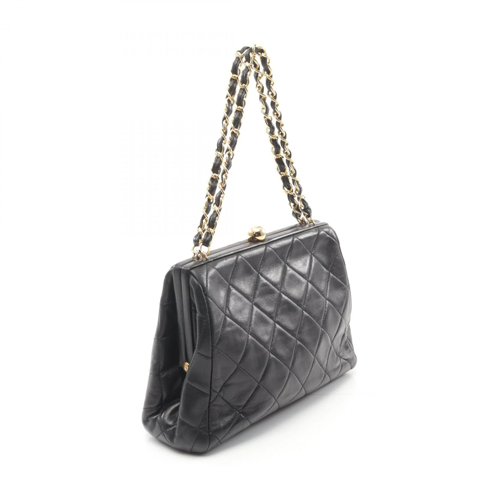 Chanel Lambskin Matelasse Handbag Black