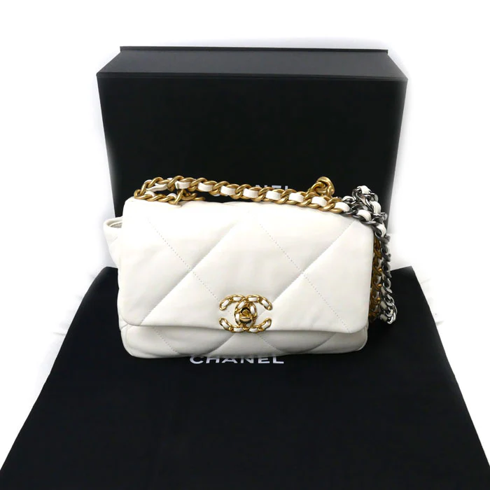 Chanel 19 Chain Shoulder Bag White