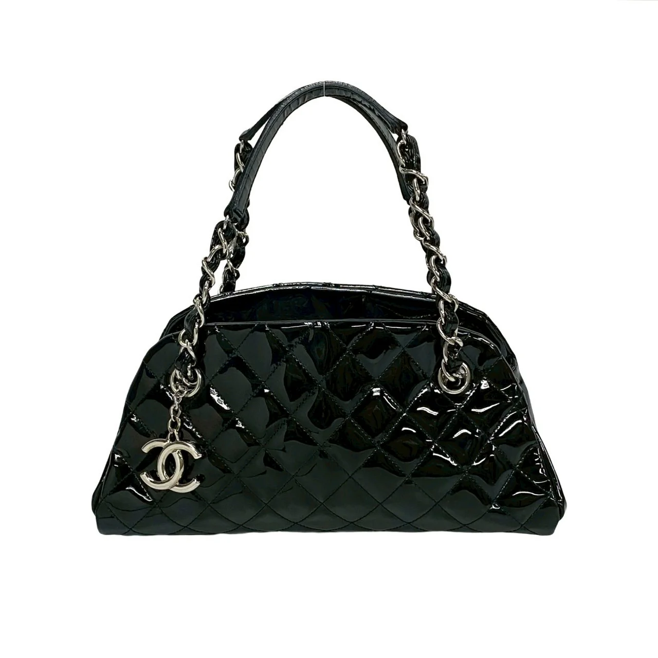 Chanel Patent Leather Matelasse Coco Mark Handbag