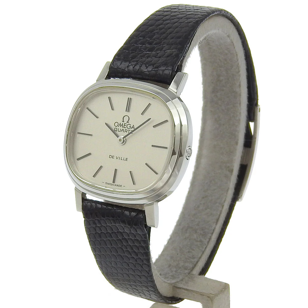 Omega De Ville Quartz SS Leather Vintage Watch