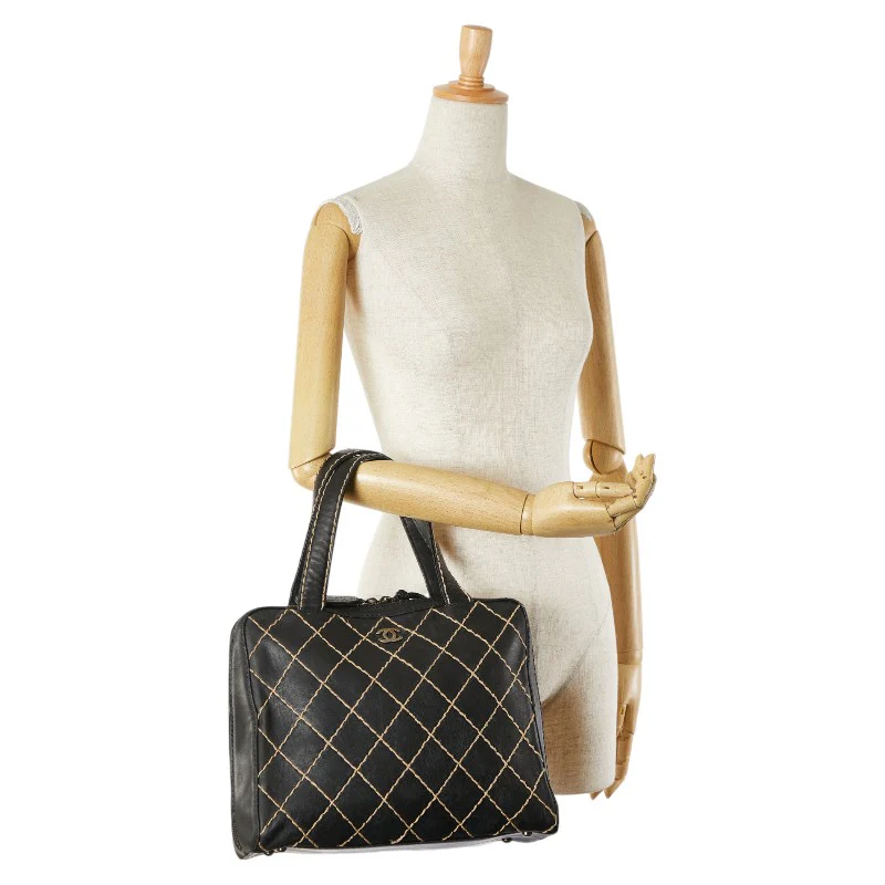 Chanel Wild Stitch Coco Mark Handbag Black
