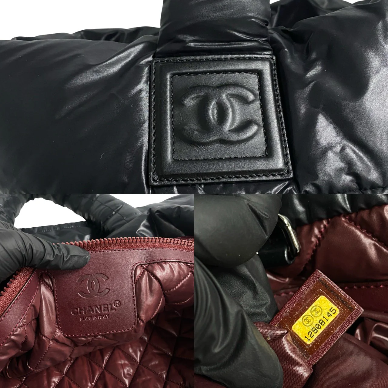 Chanel Nylon Coco Cocoon Tote Bag Black