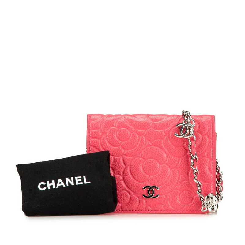 Chanel Camellia Chain Wallet Pink