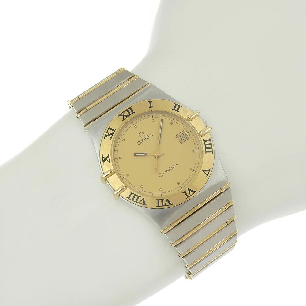 Omega Constellation Date Quartz Watch YG/SS