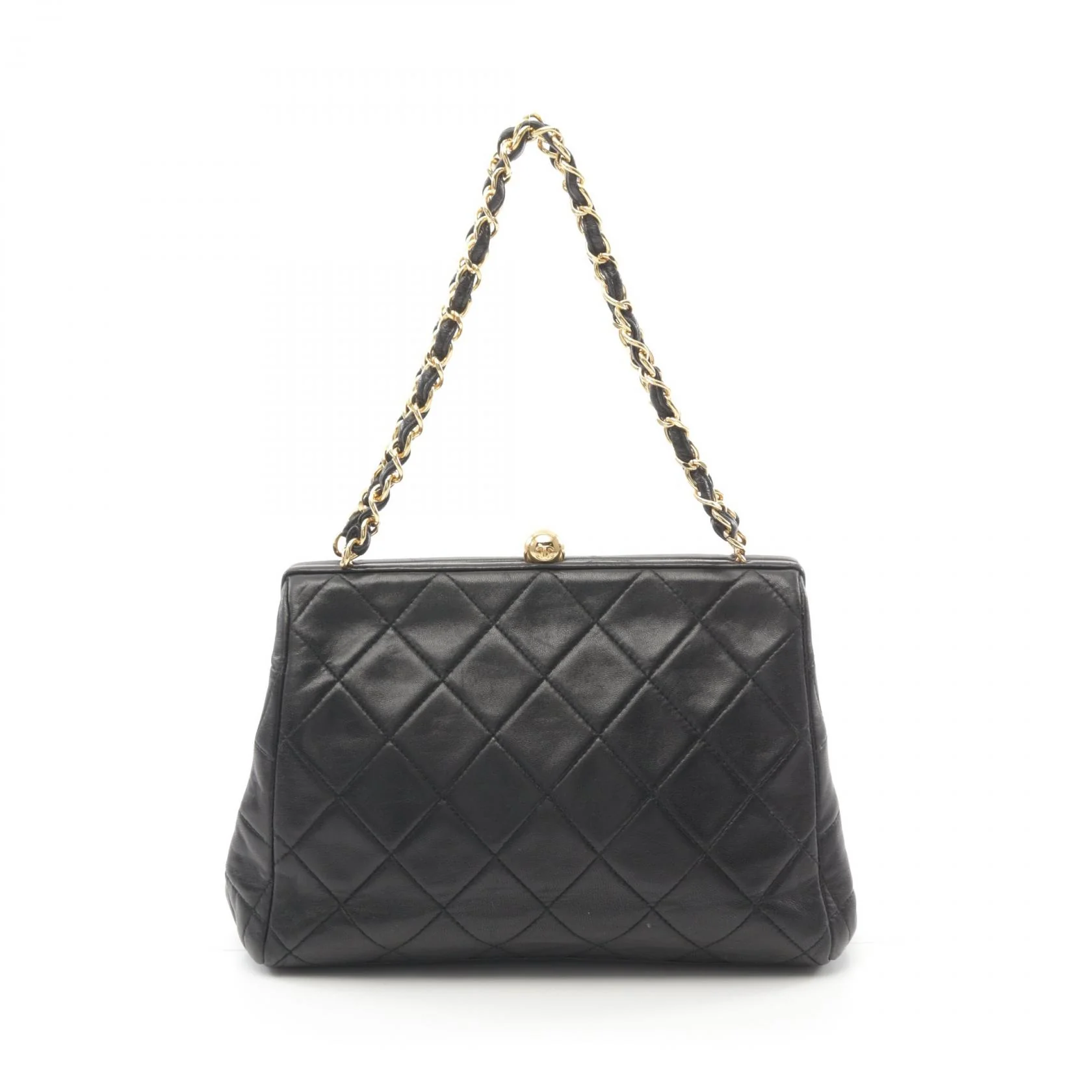 Chanel Lambskin Matelasse Handbag Black