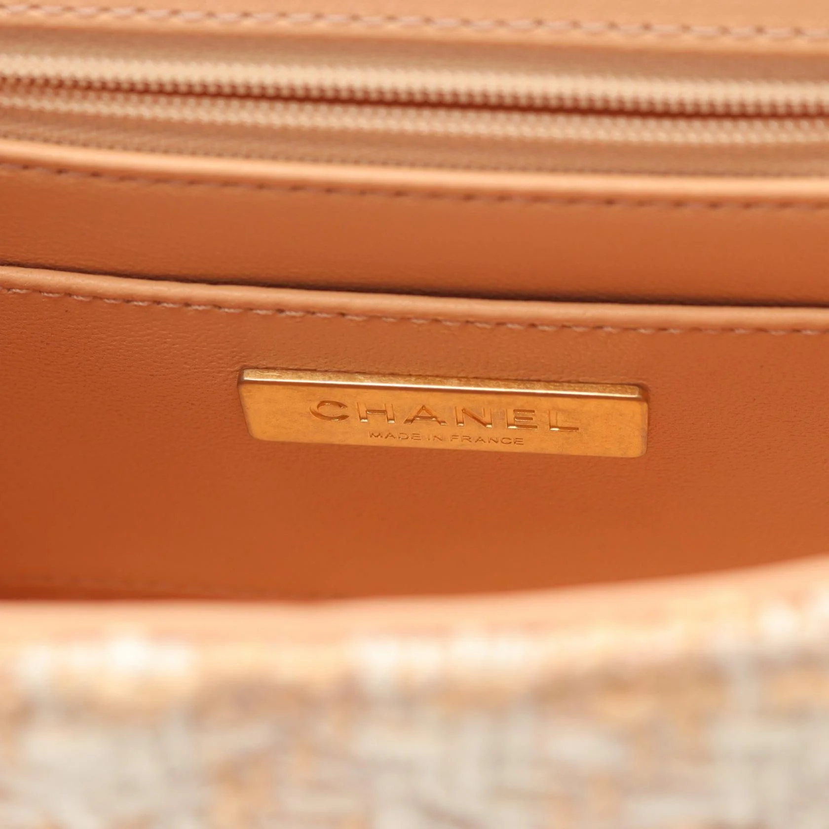 Chanel Matelasse Top Handle Shoulder Bag Fabric Leather