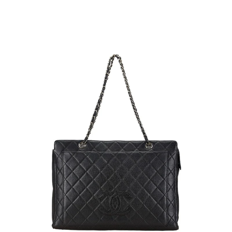 Chanel Caviar Skin Coco Mark Chain Tote Bag