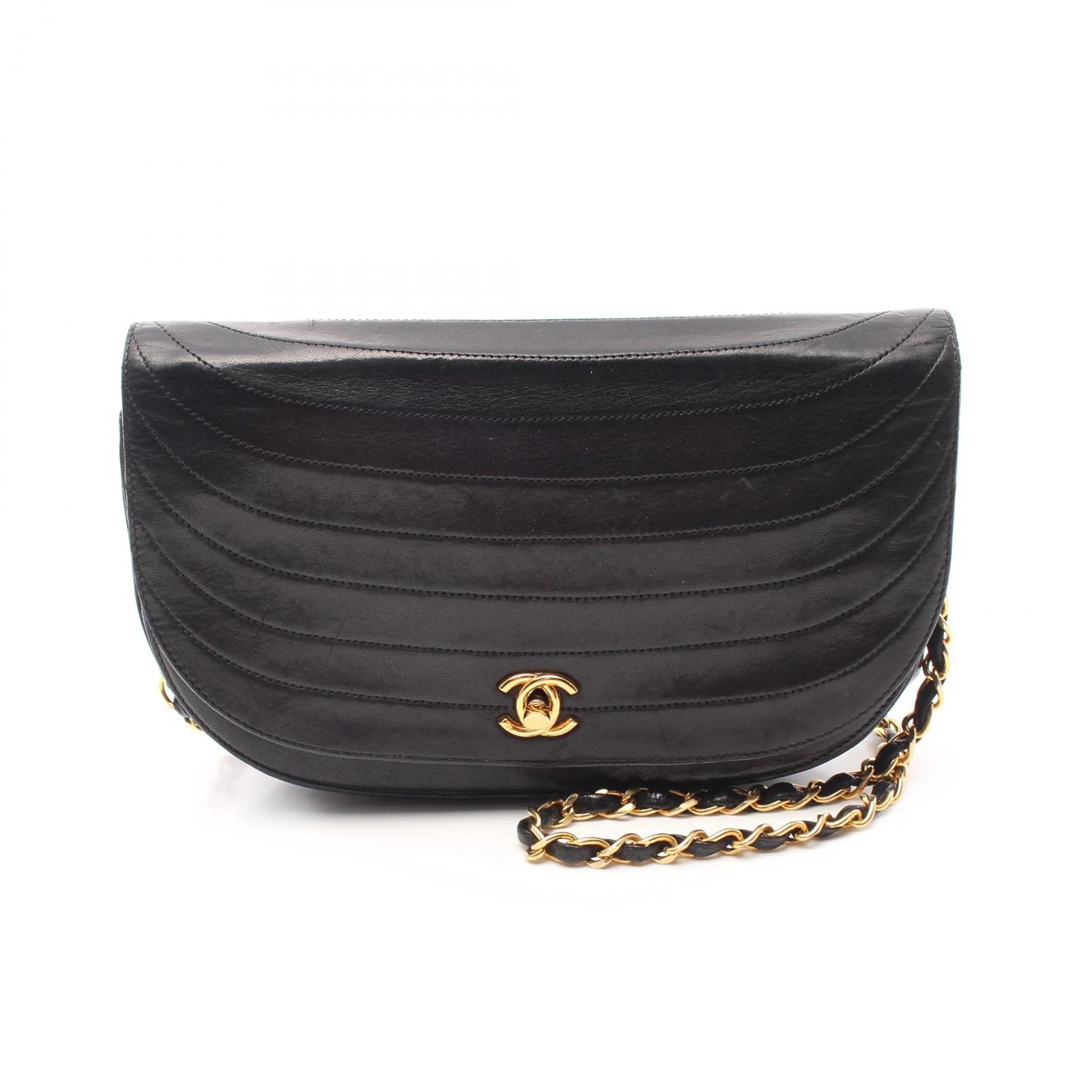 Chanel Half Moon Lambskin Shoulder Bag