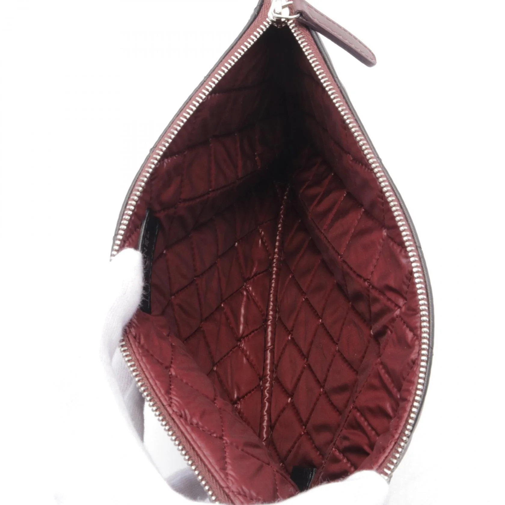Chanel Leather Matelasse Clutch Bag