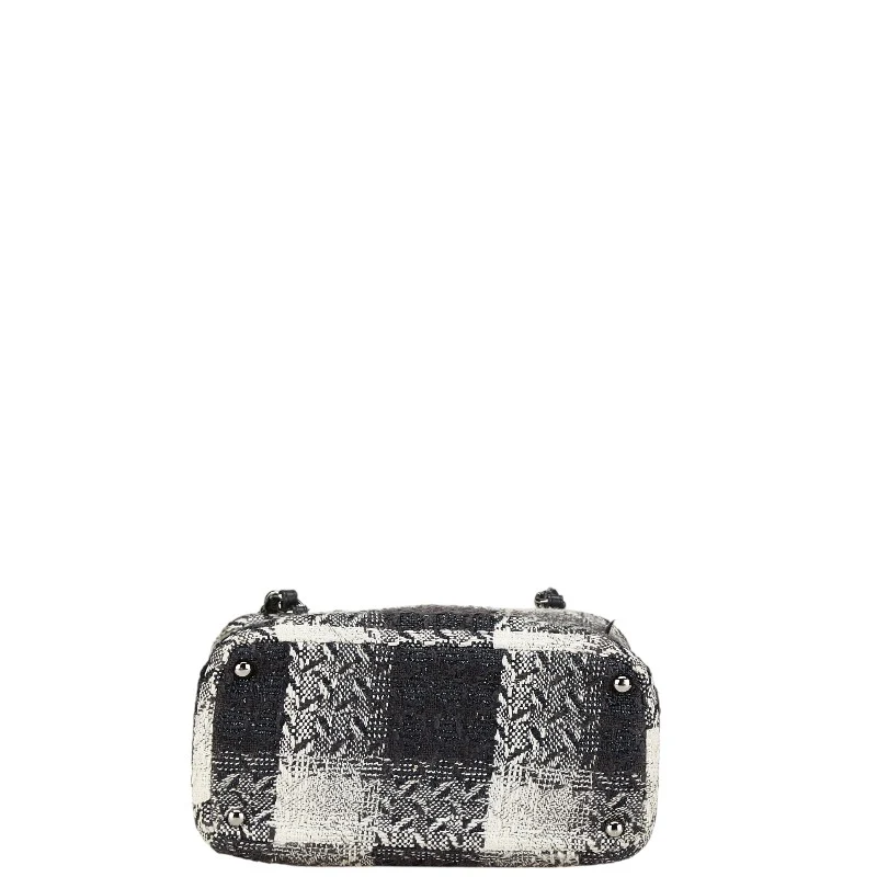 Chanel Tweed Leather Chain Vanity Handbag