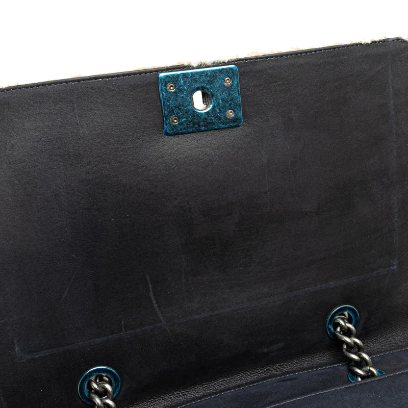 Chanel Boy Shearling Leather Chain Handbag