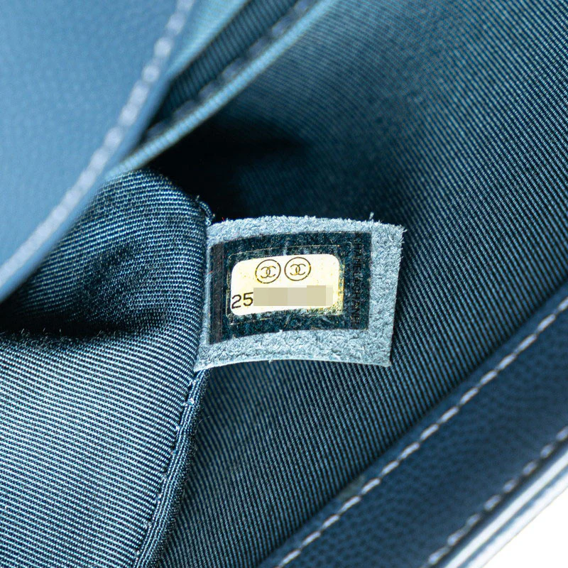 Chanel Boy 25 Navy Caviar Chain Shoulder Bag