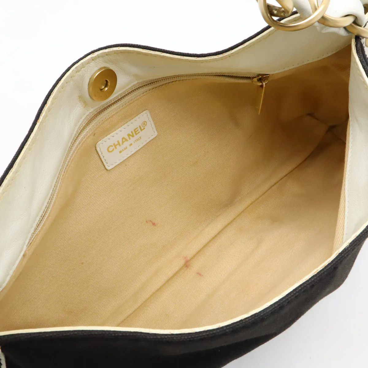 Chanel Canvas Leather Chain Shoulder Bag A20825