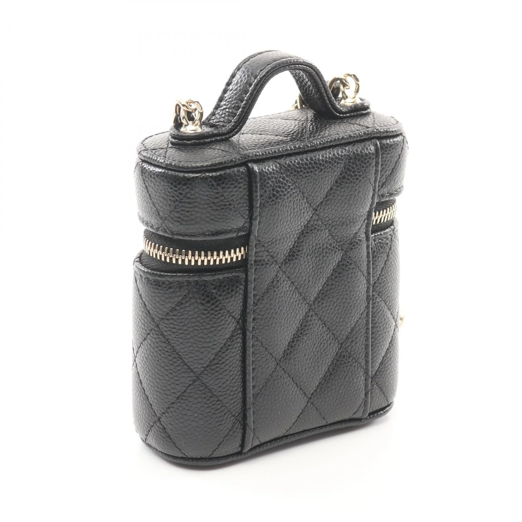 Chanel Leather Matelasse Small Vanity Case Bag
