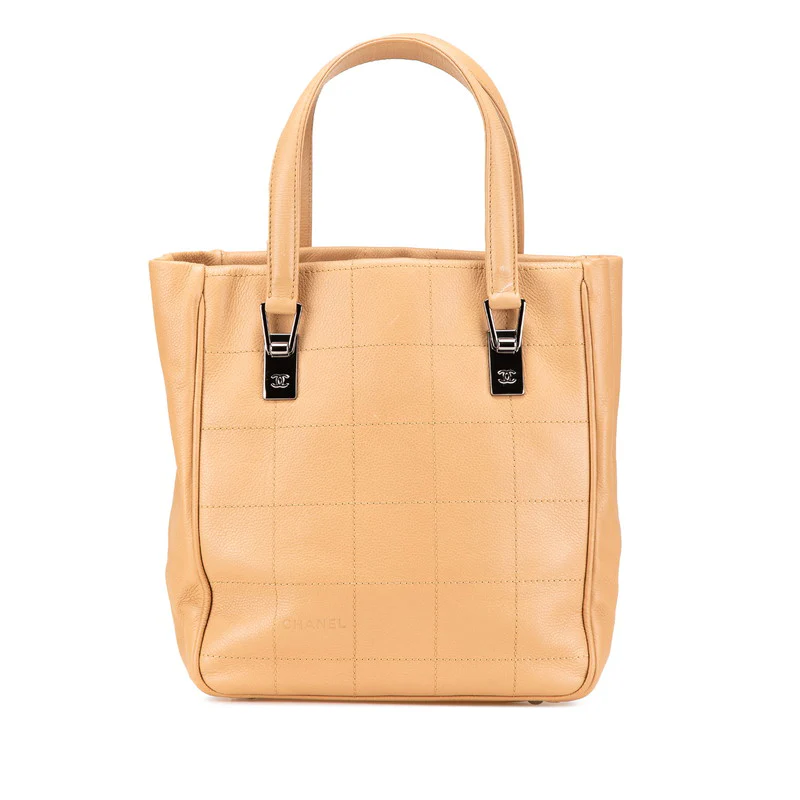 Chanel Leather Chocobar Tote Bag
