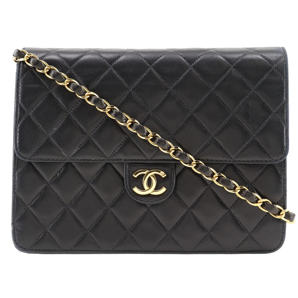 Chanel Lambskin Chain Shoulder Bag Black