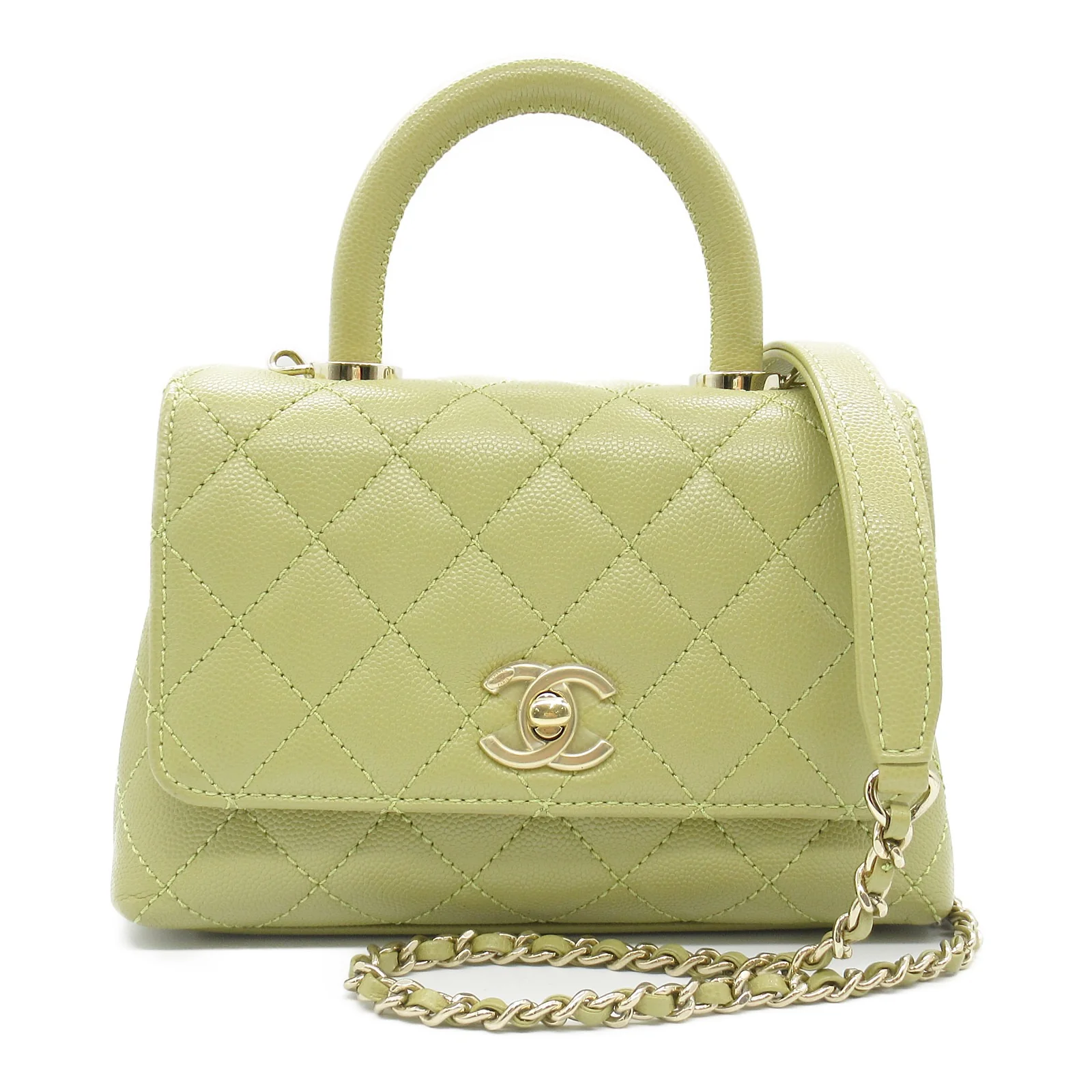 Chanel Caviar Skin Coco Handle Shoulder Bag