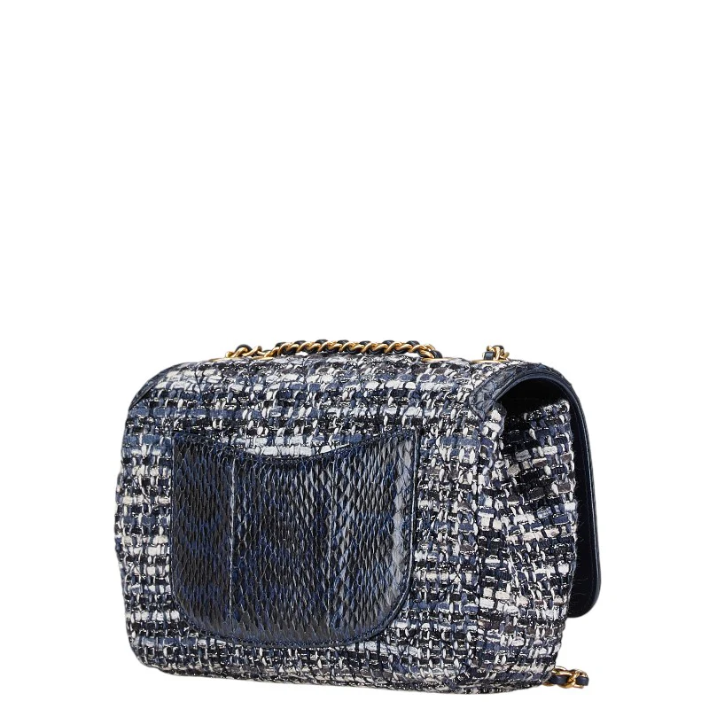 Chanel Tweed Leather CC Filigree Chain Bag