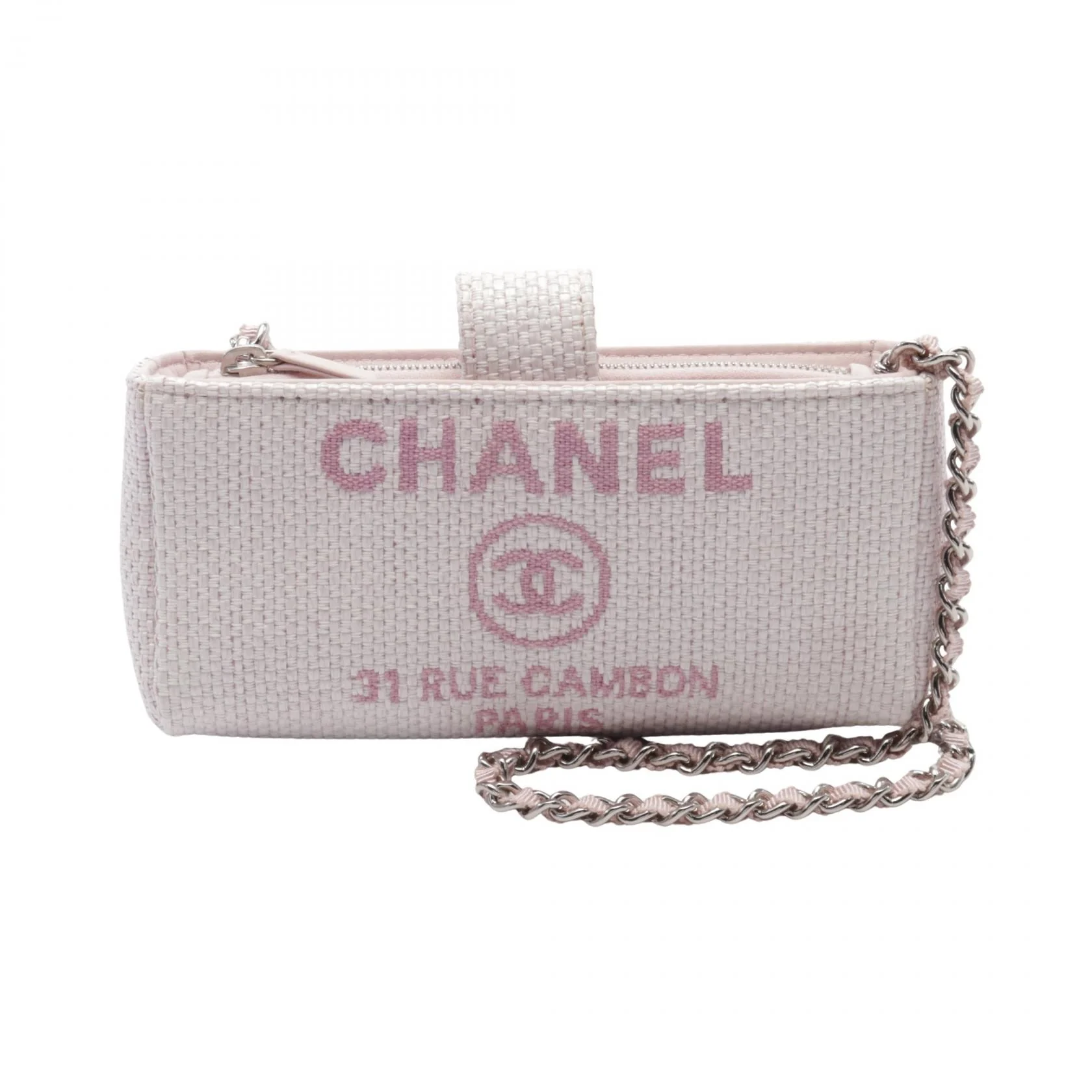 Chanel Raffia Mini Shoulder Bag Pink