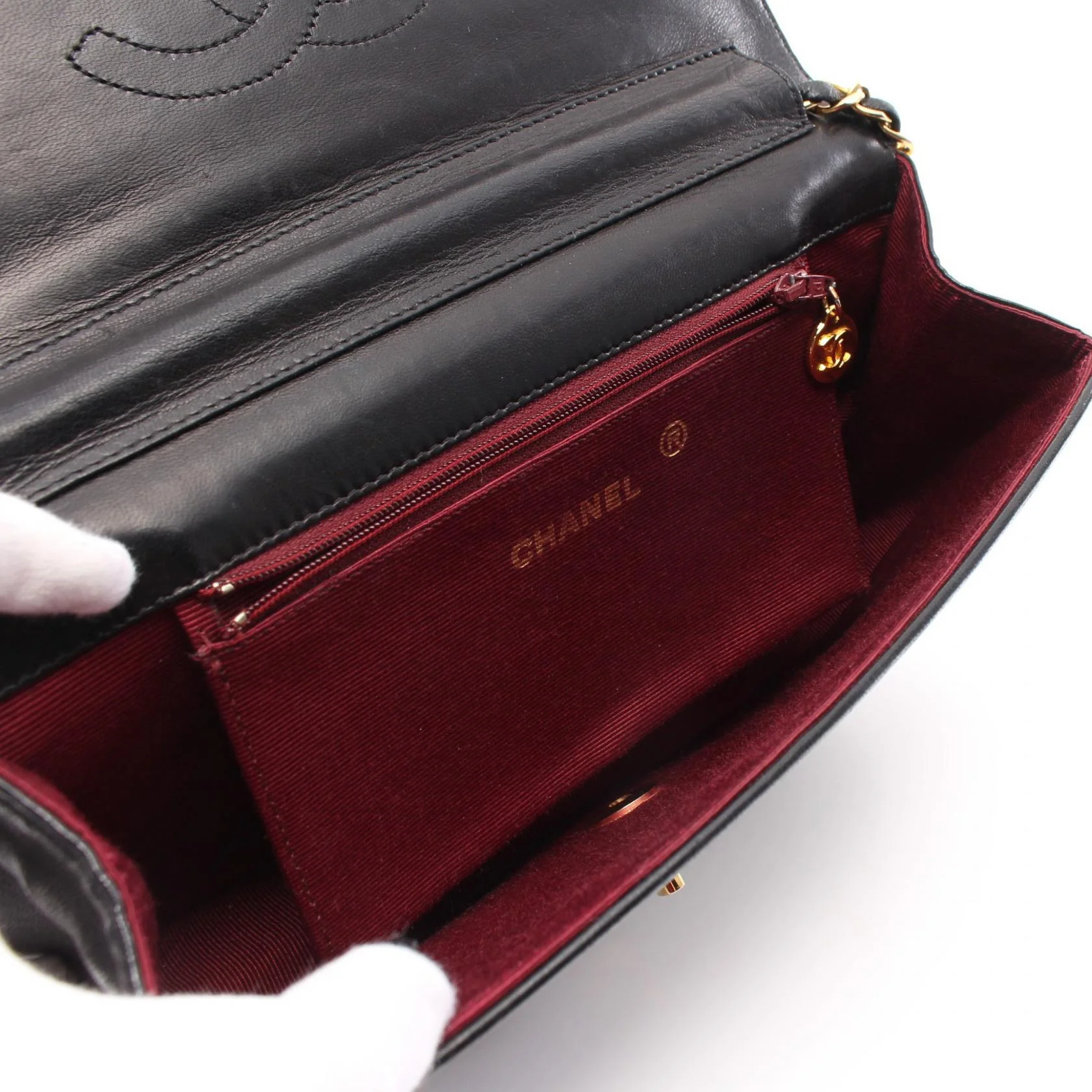 Chanel Half Moon Lambskin Shoulder Bag