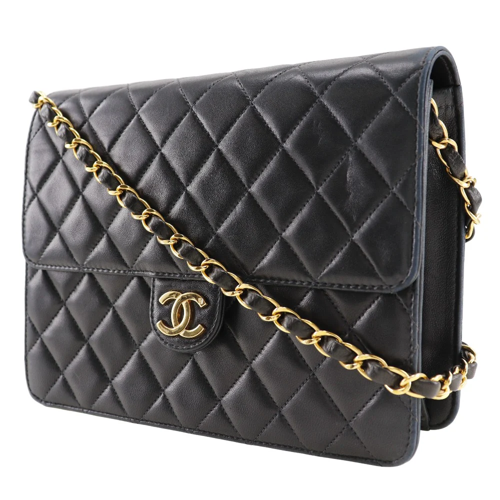 Chanel Lambskin Chain Shoulder Bag Black