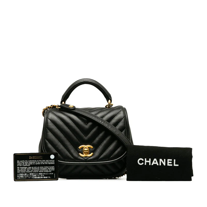 Chanel Leather Coco Mark V Stitch Chain Bag