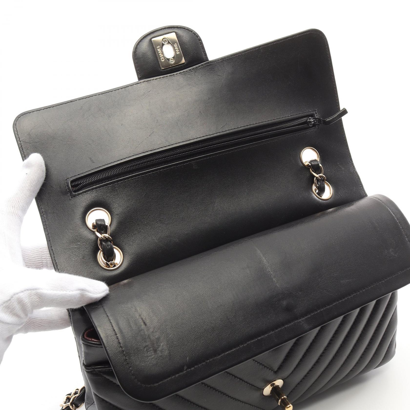 Chanel Chevron V-Stitch Lambskin Shoulder Bag