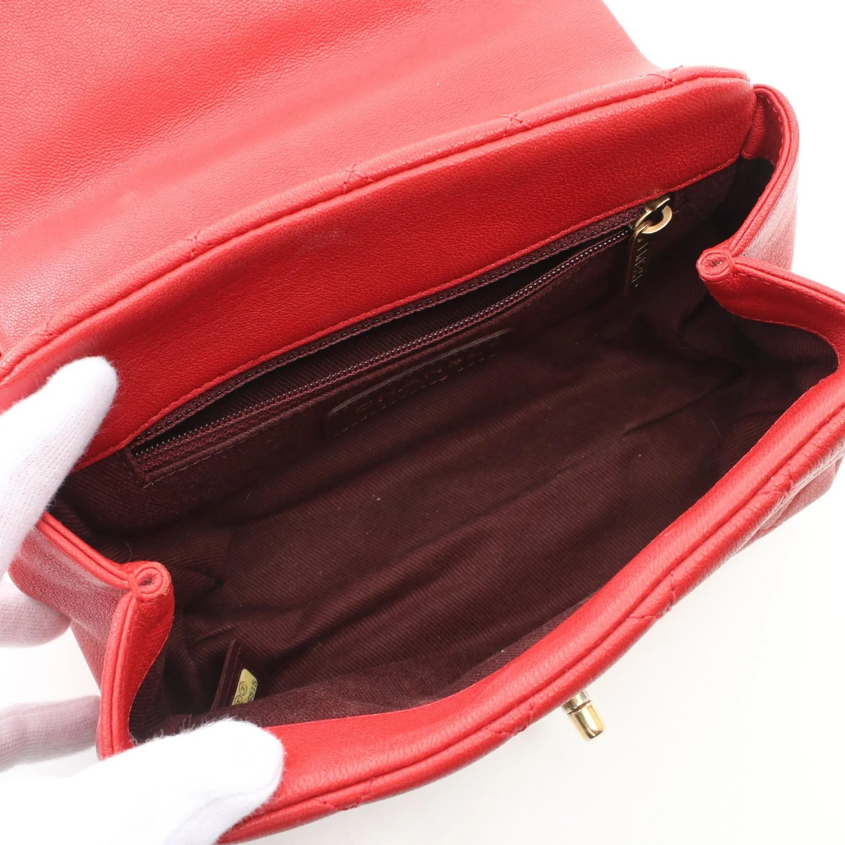 Chanel Matelasse Leather Handbag Red