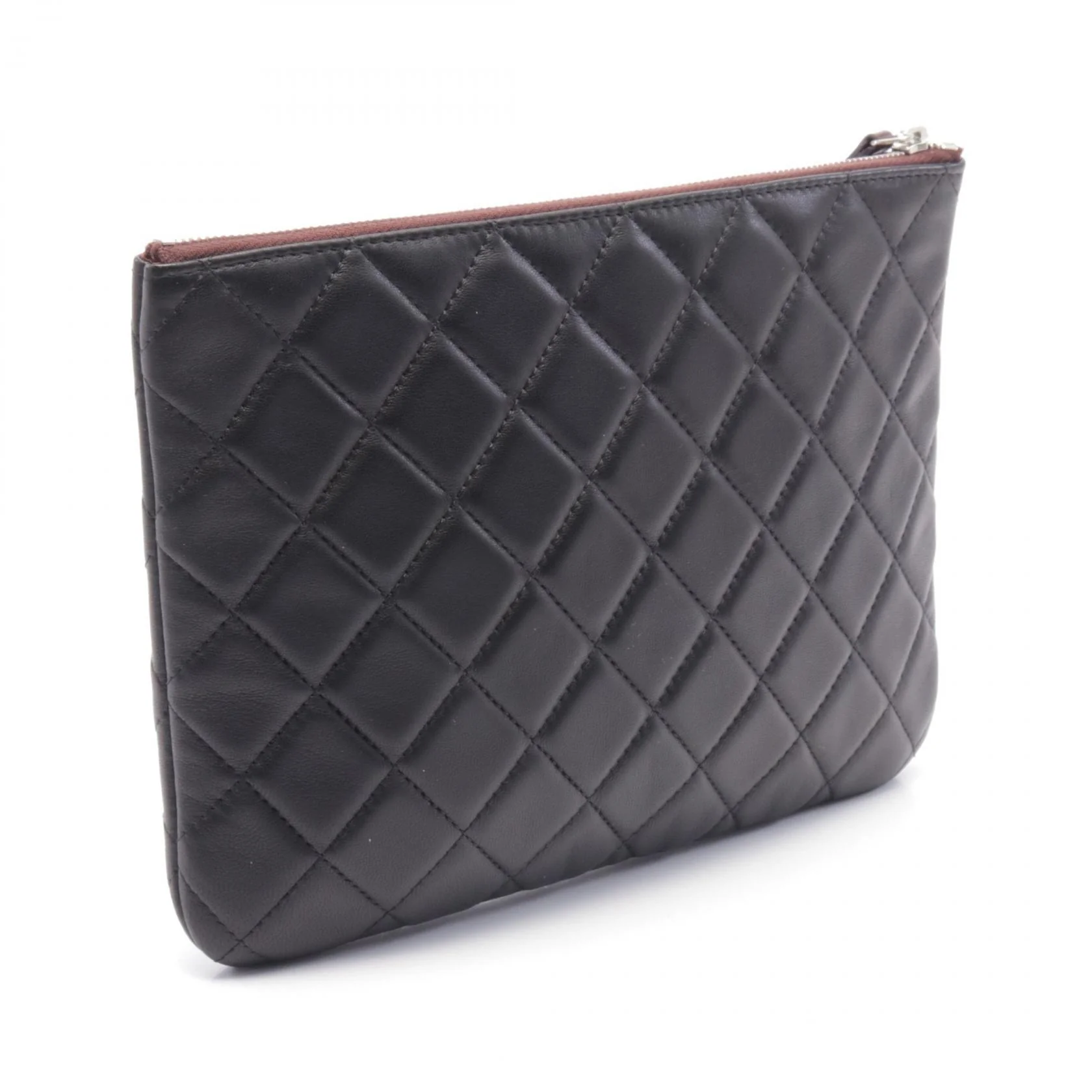 Chanel Leather Matelasse Clutch Bag