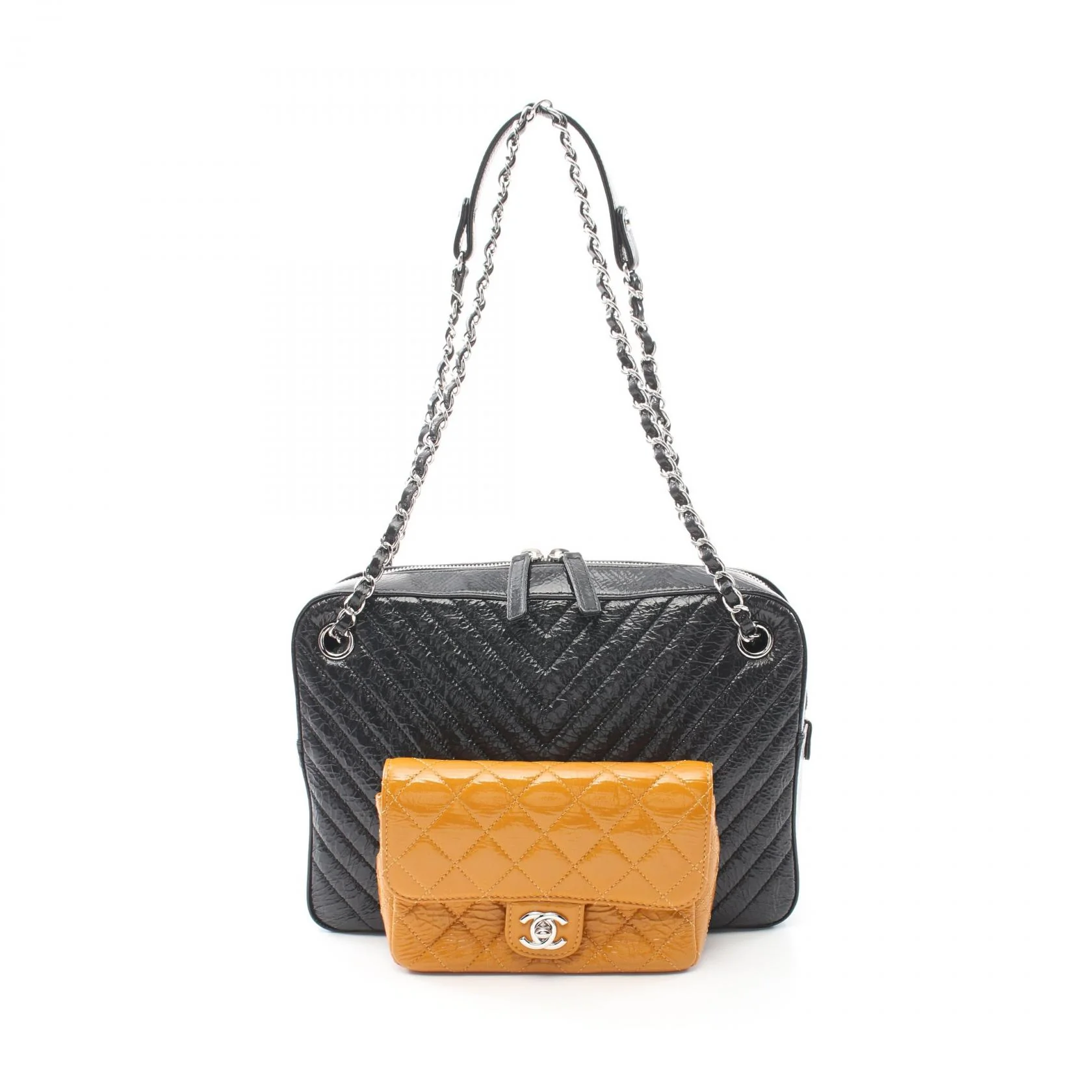 Chanel Leather V-Stitch Shoulder Bag