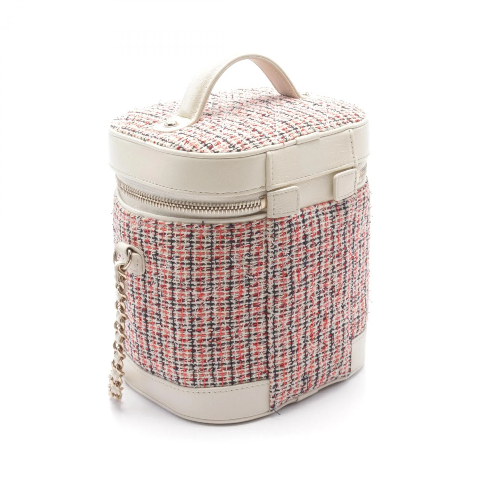 Chanel Coco Mark Fabric Leather Handbag