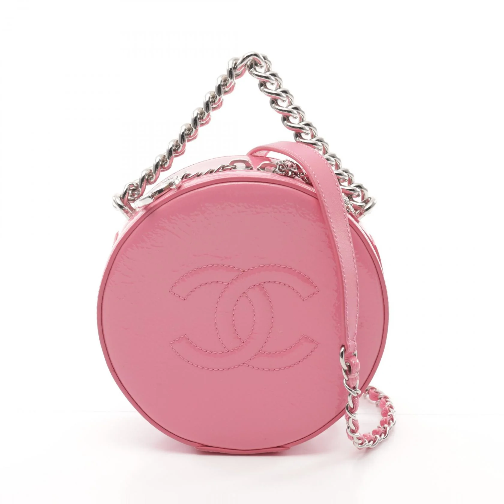 Chanel Patent Leather Round Earth Coco Mark Handbag