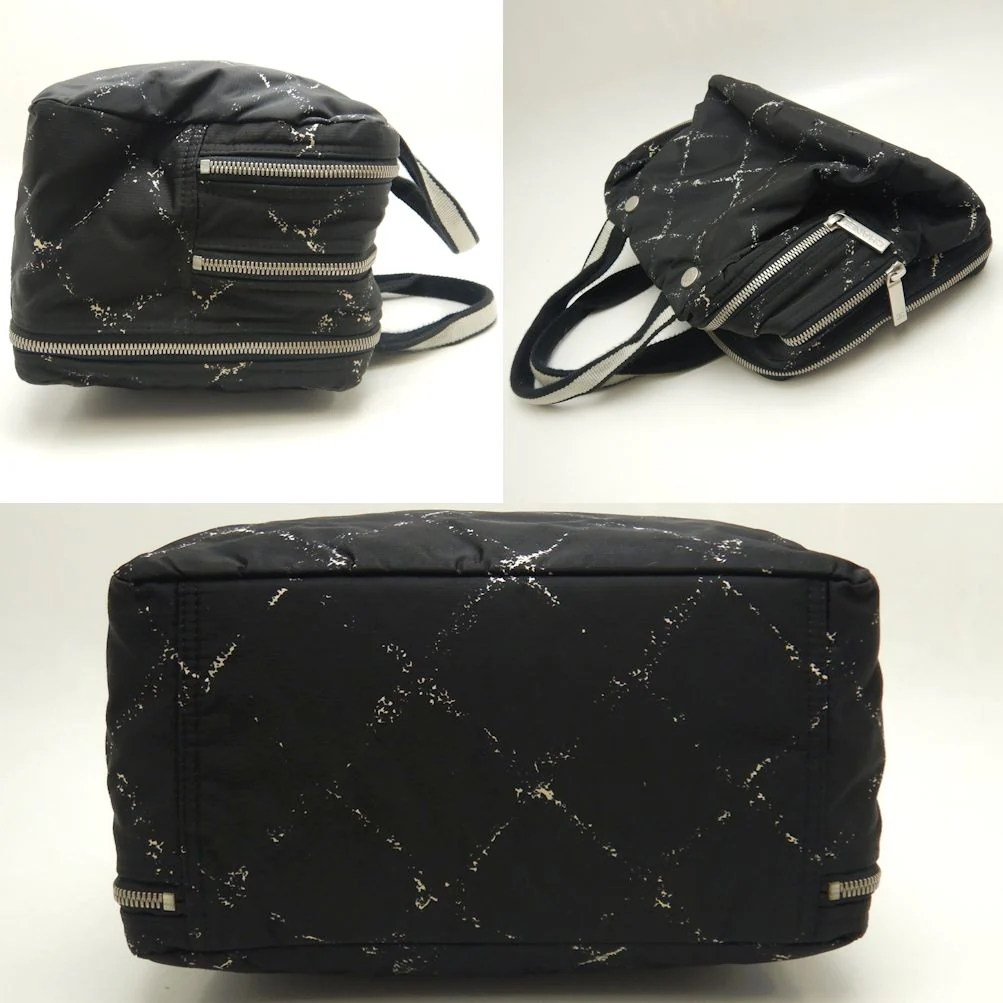 Chanel Nylon Mini Boston Bag Black