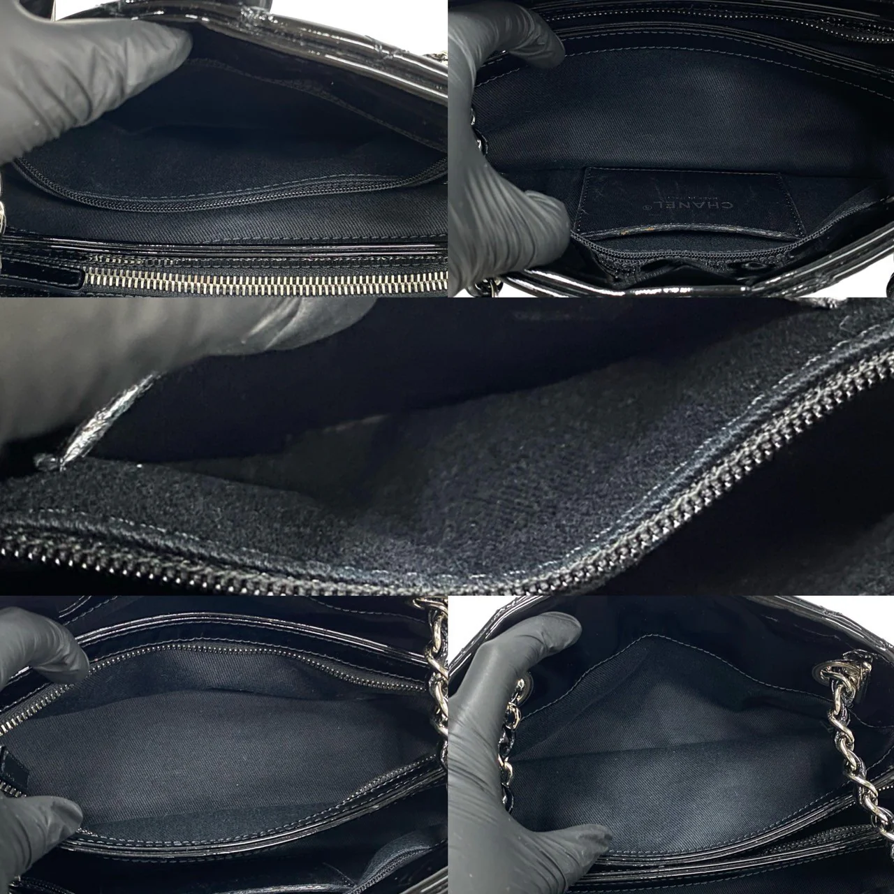 Chanel Patent Leather Matelasse Coco Mark Handbag