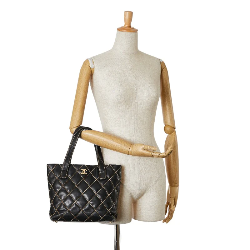 Chanel Lambskin Matelasse Wild Stitch Tote Bag
